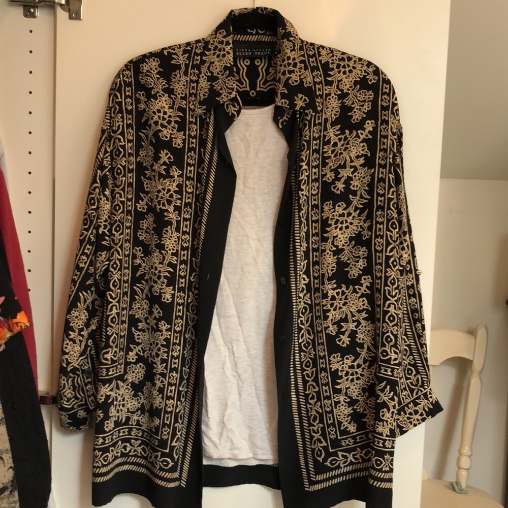 Print pattern button-down tunic